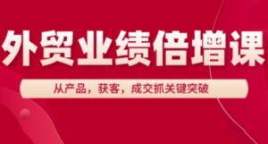 外贸业绩倍增课，从产品，获客，成交抓关键突破-中创网_分享创业项目_互联网资源