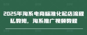 2025年淘系电商标准化起店流程私教班,淘系推广视频教程-中创网_分享创业项目_互联网资源