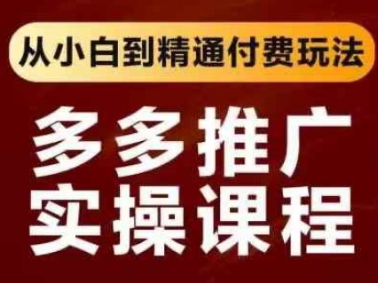 拼多多推广实操课程，从小白到精通付费玩法-中创网_分享创业项目_互联网资源