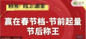 赢在春节档-节前起量，后称王，淘系精品线上系列课-中创网_分享创业项目_互联网资源