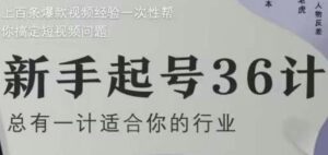 新手起号36计2.0，四年行业沉淀，上百条爆款视频经验一次性帮你搞定短视频问题-中创网_分享创业项目_互联网资源