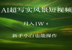 AI超写实风景短视频,月入1w,新手小白都能操作-中创网_分享创业项目_互联网资源