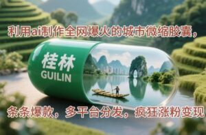 （14704期）利用ai制作全网爆火的城市微缩胶囊，条条爆款，多平台分发，疯狂涨粉变现-中创网_分享创业项目_互联网资源