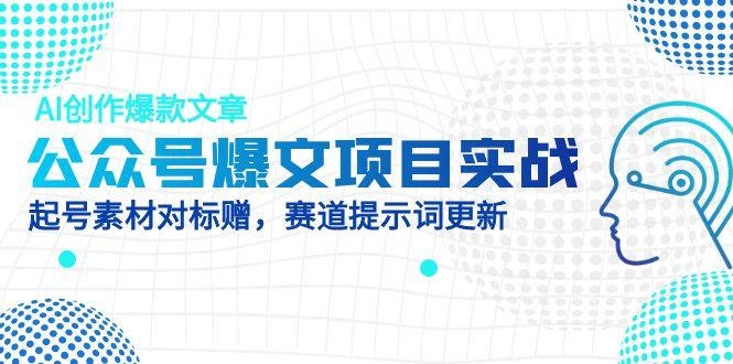 （14709期）公众号爆文项目实战，AI创作爆款文章，起号素材对标赠（附赛道AI提示词）-中创网_分享创业项目_互联网资源