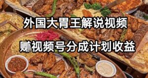 外国大胃王解说视频，挣视频号分成计划收益，操作简单，轻松月入过W-中创网_分享创业项目_互联网资源