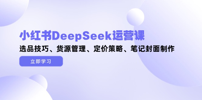 （14748期）小红书DeepSeek运营课，选品技巧、货源管理、定价策略、笔记封面制作-中创网_分享创业项目_互联网资源