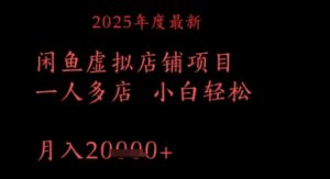 2025年度最新闲鱼虚拟店铺项目一人多店 小白轻松，月入1w+-中创网_分享创业项目_互联网资源
