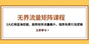 (14763期)无界流量矩阵课程,3大红榜蓝海挖掘,趋势矩阵流量飙升,强势免费引流逻辑-中创网_分享创业项目_互联网资源