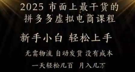 25年最干货的拼多多虚拟电商课程，小白轻松上手，月入过w只是门槛!虚拟电商，如皓月见青天-中创网_分享创业项目_互联网资源