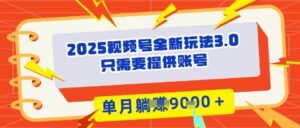 2025年视频号全新玩法3.0，操作爆款门槛低， 团队赋能，单月入9k-中创网_分享创业项目_互联网资源