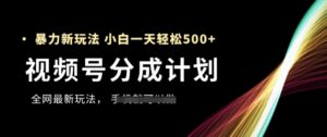 视频号分成计划,全网最暴力玩法,新手一天也能轻松5张+-中创网_分享创业项目_互联网资源