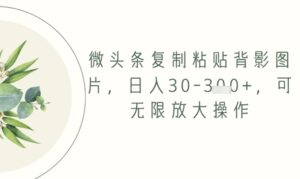 微头条复制粘贴背影图片,日入30-3张+,可无限放大操作-中创网_分享创业项目_互联网资源