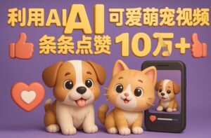 能骗过系统的AI萌宠视频制作全攻略:从0到 2W粉的爆款密码-中创网_分享创业项目_互联网资源
