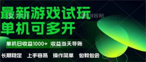 （14817期）最新全自动游戏试玩  操作简单，单机当天收益1000+，收益无上限，可矩...-中创网_分享创业项目_互联网资源