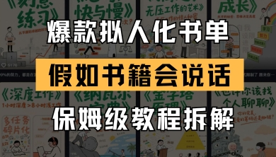最新爆款拟人化书单玩法，假如书籍会说话，保姆级教程-中创网_分享创业项目_互联网资源