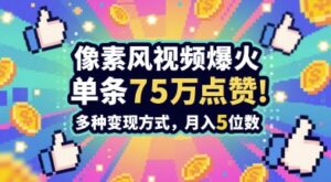 3分钟做出孤独感拉满的素风插画视频，单条点赞75W，谁发谁火系列，多种变现方式，月入5位数-中创网_分享创业项目_互联网资源