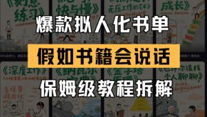 最新爆款拟人化书单玩法 假如书籍会说话 保姆级教程-中创网_分享创业项目_互联网资源