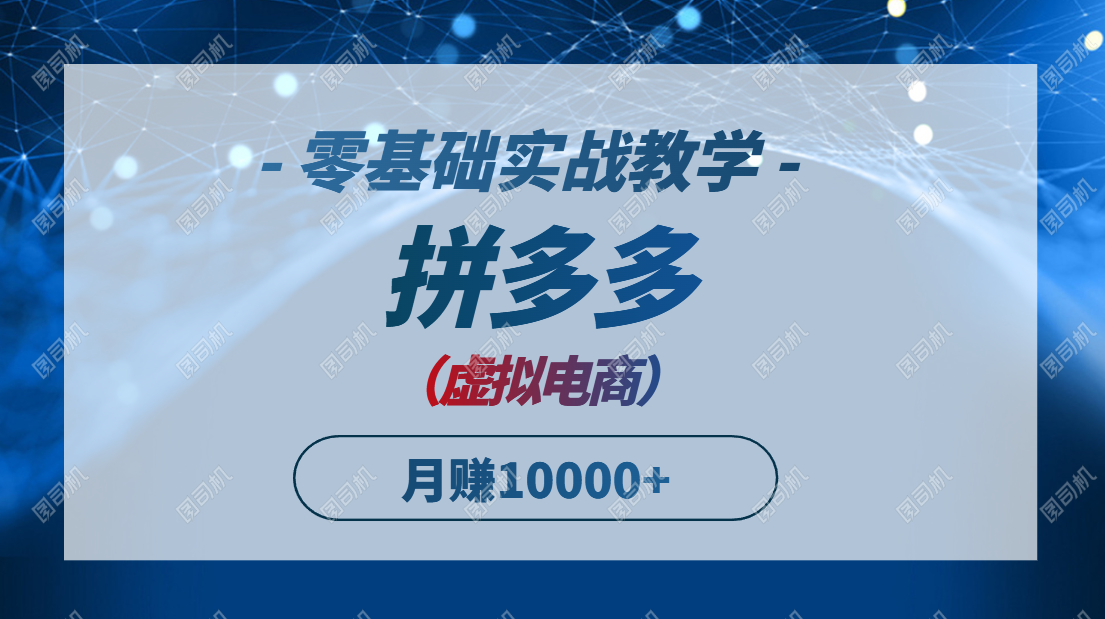 （14880期）拼多多虚拟电商，零基础实战教学，快速打爆商品，新手也能月入10000+-中创网_分享创业项目_互联网资源