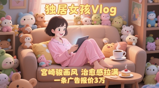 单个账号涨粉71W！用AI制作独居女孩Vlog，宫崎骏画风，治愈感拉满，一条广告报价3W-中创网_分享创业项目_互联网资源