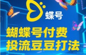 2025蝴蝶号付费投流豆豆打法,助新手快速掌握付费流量撬动自然流的核心玩法-中创网_分享创业项目_互联网资源