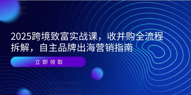 （14975期）2025跨境致富实战课，收并购全流程拆解，自主品牌出海营销指南-中创网_分享创业项目_互联网资源