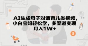 AI生成母子对话育儿类视频,小白宝妈轻松学,多渠道变现,月入1W+-中创网_分享创业项目_互联网资源