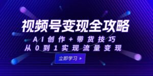 视频号变现全攻略：AI创作+带货技巧，从0到1实现流量变现-中创网_分享创业项目_互联网资源