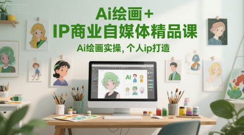 Ai绘画+IP商业自媒体精品课,Ai绘画实操,个人ip打造