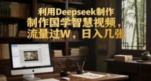 利用Deepseek制作国学智慧视频，流量过W，日入几张-中创网_分享创业项目_互联网资源