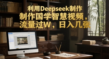 利用Deepseek制作国学智慧视频，流量过W，日入几张-中创网_分享创业项目_互联网资源