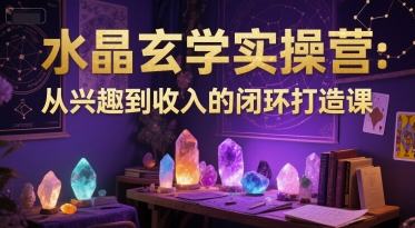 水晶玄学实操营：从兴趣到收入的闭环打造课-中创网_分享创业项目_互联网资源