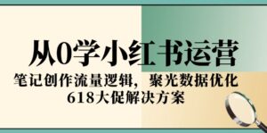（15086期）从0学小红书运营，笔记创作流量逻辑，聚光数据优化，618大促解决方案-中创网_分享创业项目_互联网资源