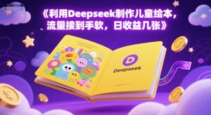利用Deepseek制作儿童绘本,流量接到手软,日收益几张-中创网_分享创业项目_互联网资源