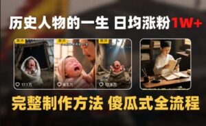历史人物的一生 日均涨粉1W+，完整制作方法 傻瓜式全流程-中创网_分享创业项目_互联网资源
