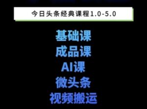头条图文课1-5期教你头条图文写作、微头条、视频搬运变现，适合新手快速起号玩法-中创网_分享创业项目_互联网资源