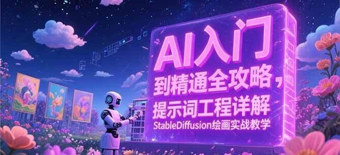 AI入门到精通全攻略，提示词工程详解，StableDiffusion绘画实战教学-中创网_分享创业项目_互联网资源