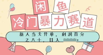 闲鱼冷门暴力赛道，新人当天开单，门槛低，日入多张-中创网_分享创业项目_互联网资源