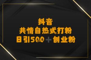 日引500+创业粉，抖音共情自热式打粉-中创网_分享创业项目_互联网资源