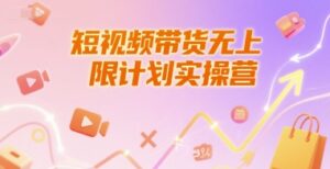 短视频带货无上限计划实操营，新人短视频带货工具流养号破播文案运营篇课程-中创网_分享创业项目_互联网资源