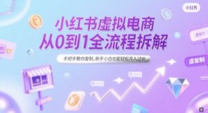 小红书虚拟电商从0到1全流程拆解，手把手教你复制，新手小白也能轻松月入过W-中创网_分享创业项目_互联网资源