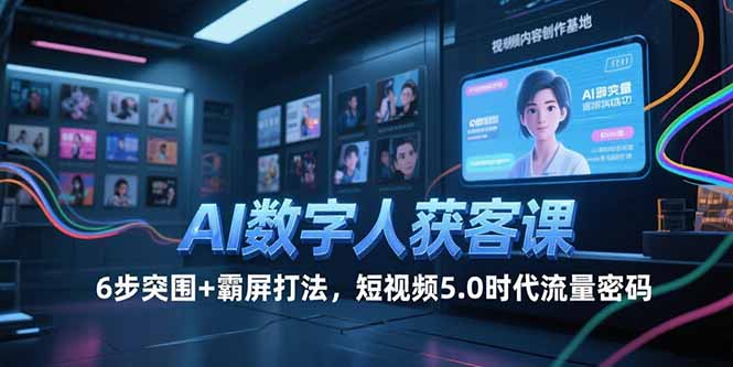 （15247期）AI数字人获客课，6步突围+霸屏打法，短视频5.0时代流量密码-中创网_分享创业项目_互联网资源