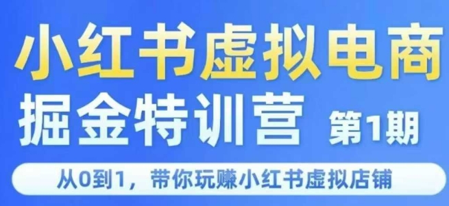 小红书虚拟电商掘金特训营第1期，从0到1，带你玩转小红书虚拟店铺-中创网_分享创业项目_互联网资源