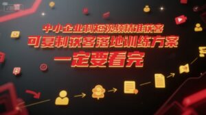中小企业利用短视频精准获客，可复制获客落地训练方案，做好短视频，一定要看完-中创网_分享创业项目_互联网资源