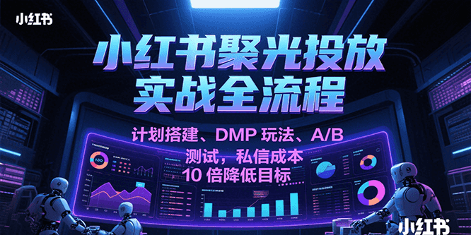 小红书聚光投放实战全流程，计划搭建、DMP玩法、A/B测试，私信成本10倍降低目标-中创网_分享创业项目_互联网资源