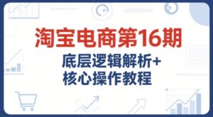 淘宝电商第16期，底层逻辑解析+核心操作教程，运营、推广提升能力的必学课程+配套资料-中创网_分享创业项目_互联网资源