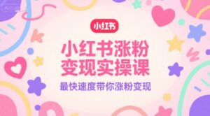 小红书涨粉变现实操课,最快速度带你涨粉变现-中创网_分享创业项目_互联网资源