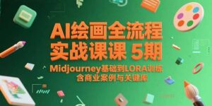 (15278期)AI绘画全流程实战课5期,Midjourney基础到LORA训练,含商业案例与关键词库-中创网_分享创业项目_互联网资源