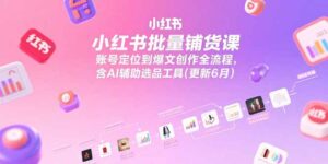 （15279期）小红书批量铺货课，账号定位到爆文创作全流程，含AI辅助选品工具(更新6月)-中创网_分享创业项目_互联网资源