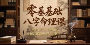 （15283期）零基础八字命理课，阴阳五行+十神解读，通俗易懂拒绝假大空教学-中创网_分享创业项目_互联网资源