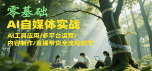 零基础AI自媒体实战，AI工具应用/多平台运营/内容制作/直播带货全流程教学-中创网_分享创业项目_互联网资源